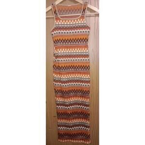 Sexy Bodycon Sleeveless Dress Womens Size XS Fall Colors Slit Side Body Forming